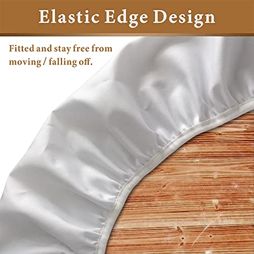 Fitted Round Tablecloth, Vintage Wood Grain Elastic Edge, Fits 32" Table H7139