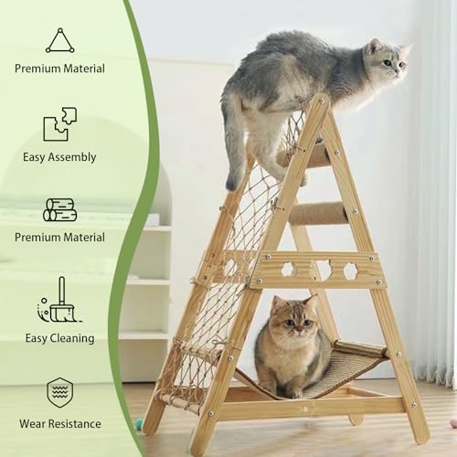 Cat Tower for Indoor Cats with Hammock and Scratching Post Y7643