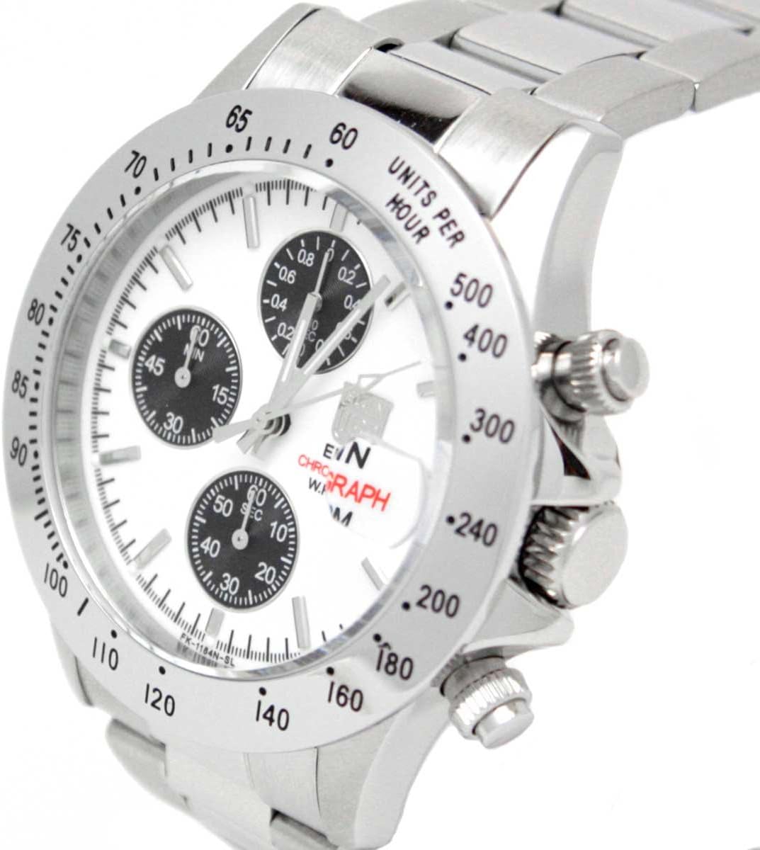 Men's Watch, Silver Dial with Black Face D377