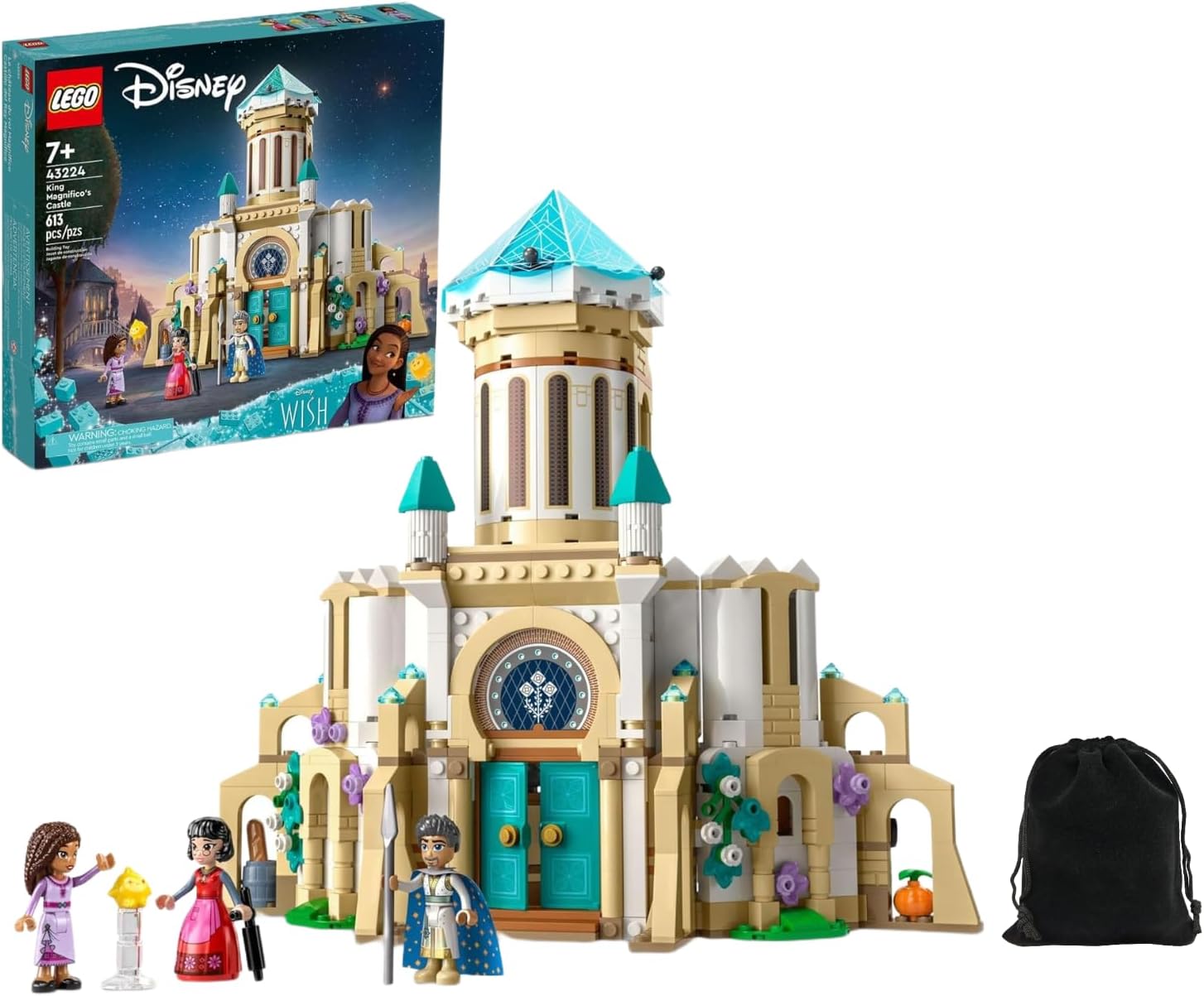 Disney Wish King Magnifico's Castle Building Toy Set for Kids Ages 7 and Up W8705