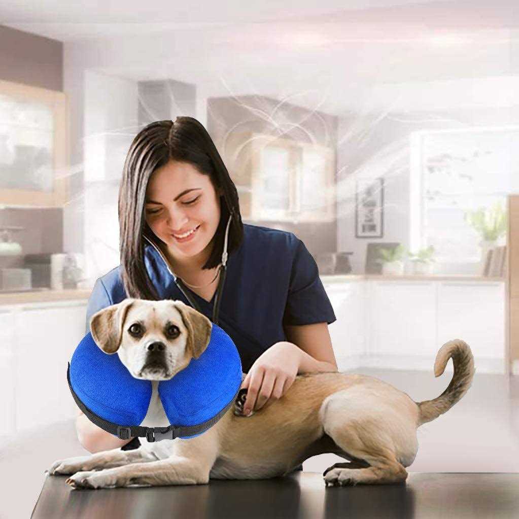 Protective Inflatable Cone Collar for Dogs and Cats Soft Pet Recovery E-Collar I711456