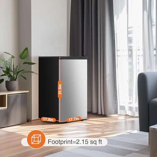 Mini Fridge with Freezer, Single Door, Adjustable Thermostat, Compact for Bedroom Office Dorm Y715