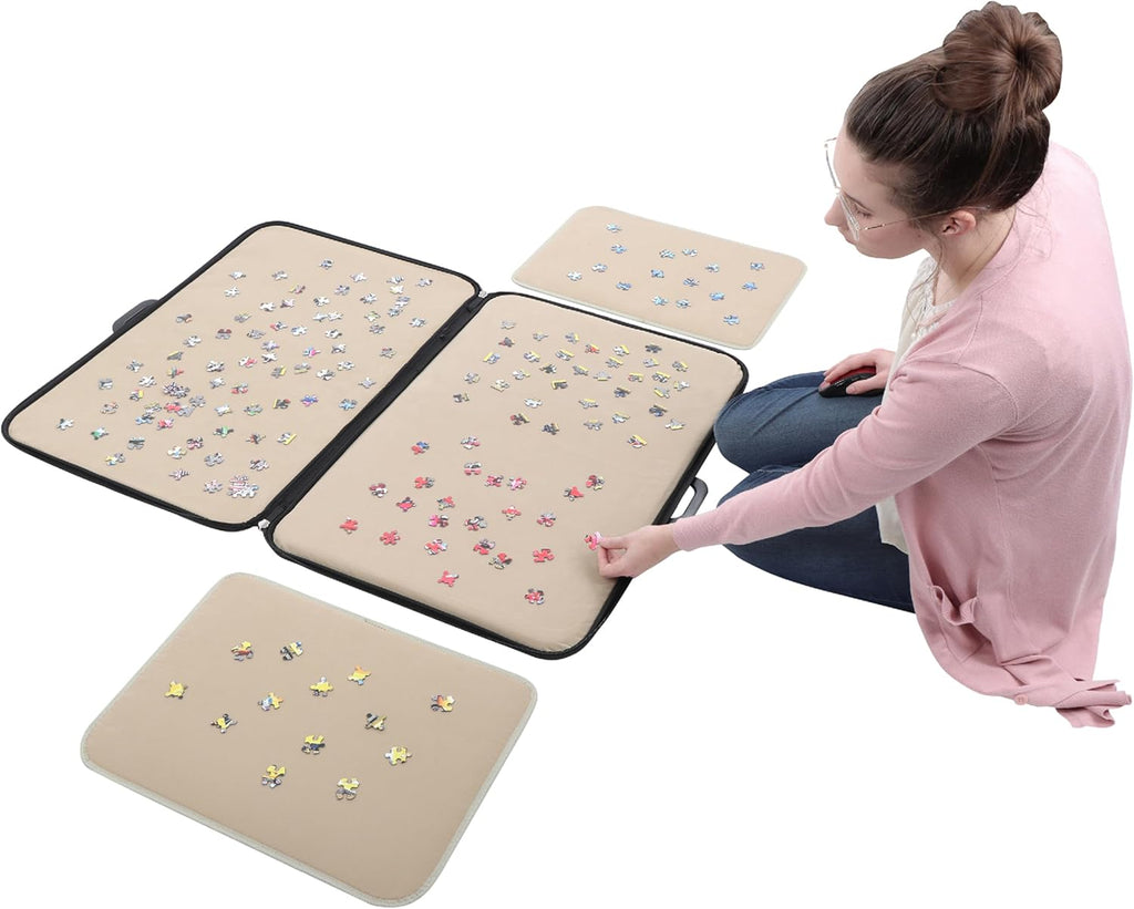 Portable Puzzle Table with Organizer Trays and Mat N491197