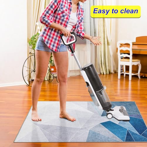 Office Chair Mat for Hardwood Floor, 36"x48", Anti-Slip, Black Blue O2806