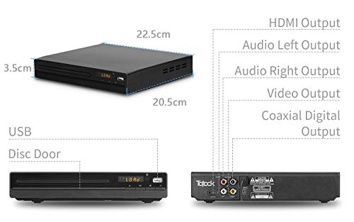 DVD Player for TV with HDMI and RCA Cable, 1080p Up-Convert, USB 2.0 R59826