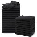 Salon Towels 24 Pack, Microfiber Barber Towel Bulk, (16x29 inches) Fast Drying Hair Towels Super Soft Black Hand Towels for Gym, Salon, Bath, Spa Use and Home Hair Care(Not Bleach Proof)