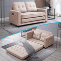 Mjkone 3-in-1 Convertible Pull Out Sofa Bed with Side Pockets, Loveseat Sleeper Sofa Couch for Living Room, Small Apartment (Beige)