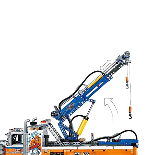 Heavy-Duty Tow Truck with Crane Building Set I966