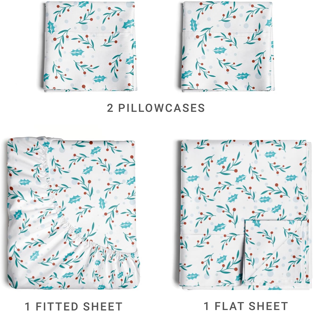 Christmas Sheets 4 Piece Deep Pocket Bedding Set I1625