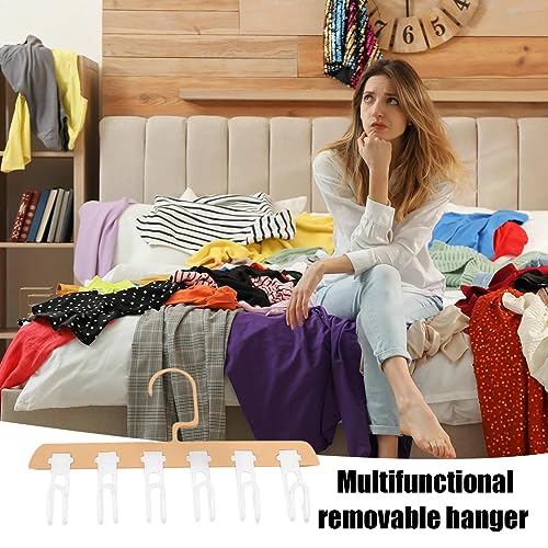 6 Slots Multi Clothes Hanger Organizer with Hook, Space Saving PVC Hangers for Home R249812