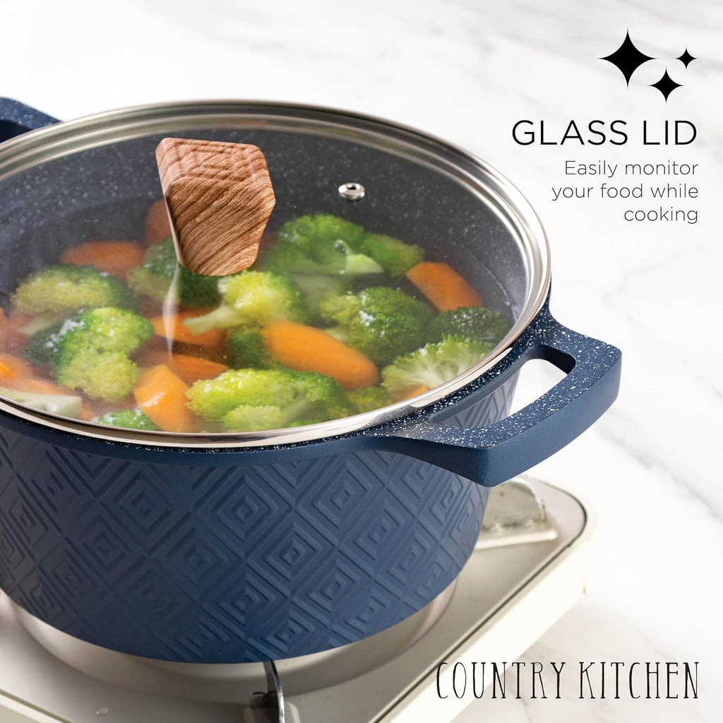 Induction Cookware Set 13 Piece Nonstick Pots and Pans with Glass Lids O98705