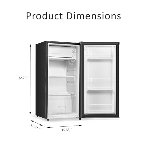 Mini Fridge with Freezer, Single Door 3.1 Cu.Ft, Compact Refrigerator, Black M3483