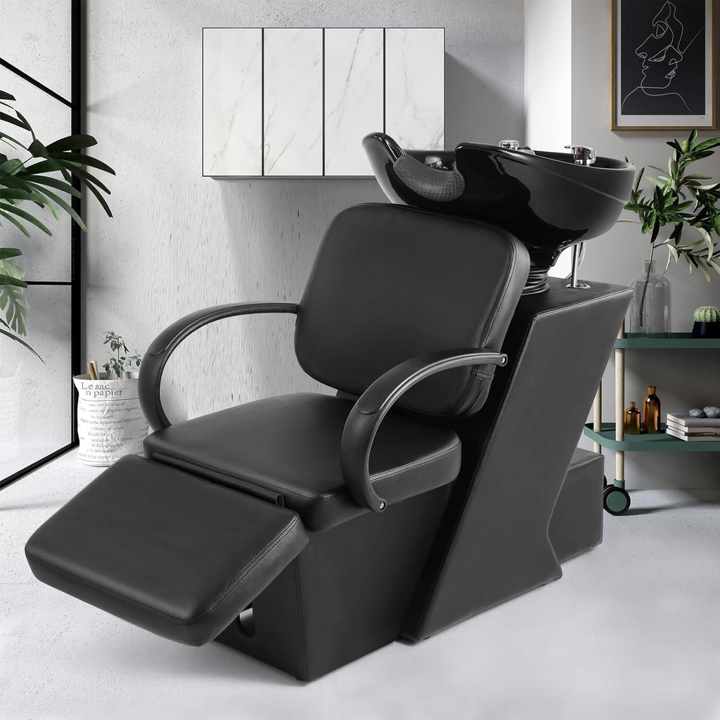 Shampoo Bowl with Adjustable Chair and Footrest W586