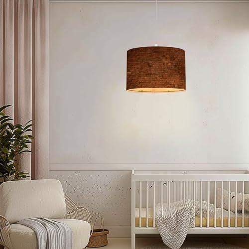 Plug-in Pendant Light with Linen Lampshade and Clear Cord H582900