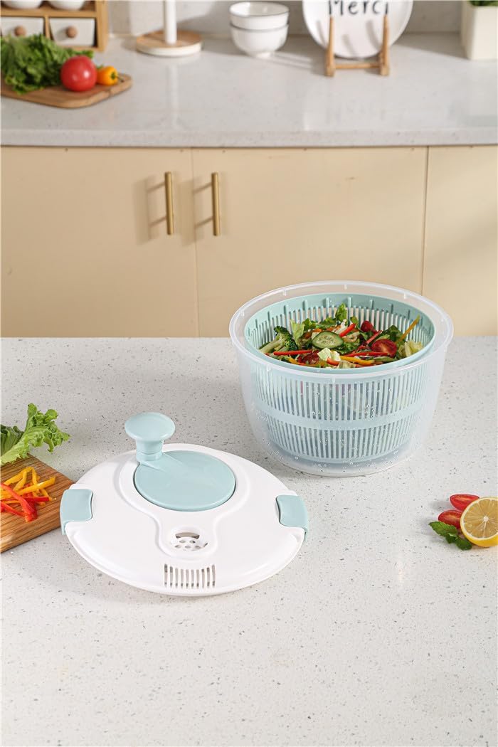 Salad Spinner, 4.8 Qt Large Capacity with Storage Lid, Non-skid Base D1698