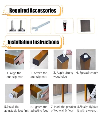 Wall Partition Room Divider Floor to Ceiling Wooden Post P9959