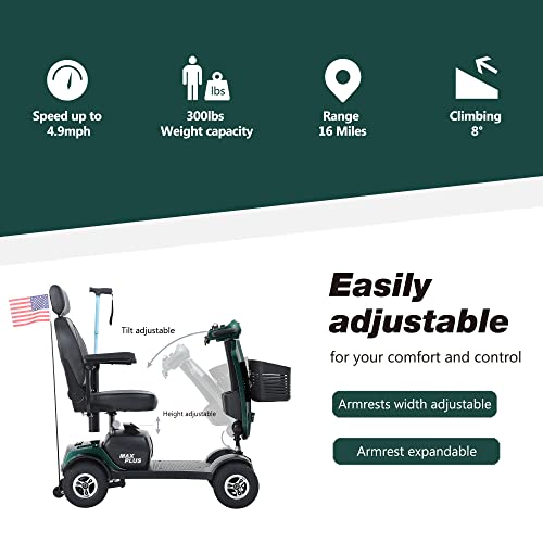 Electric Mobility Scooter for Adults and Seniors, 4-Wheel, 300 lbs Capacity, Lightweight Folding for Travel Z673704