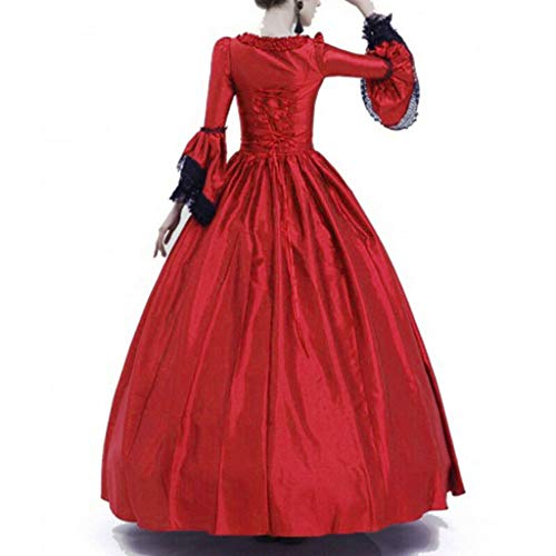 Medieval Patchwork Lace Flare Sleeve Maxi Dress for Women K51194