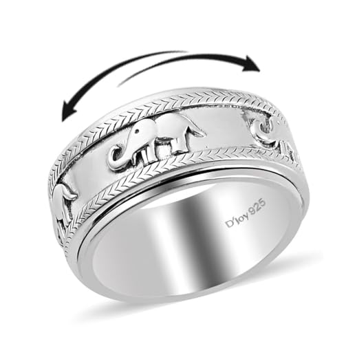 Shop LC 925 Sterling Silver Fidget Ring Spinner Ring Moon Star Anxiety Ring for Women Men Platinum Plated Jewelry Birthday Gifts for Women