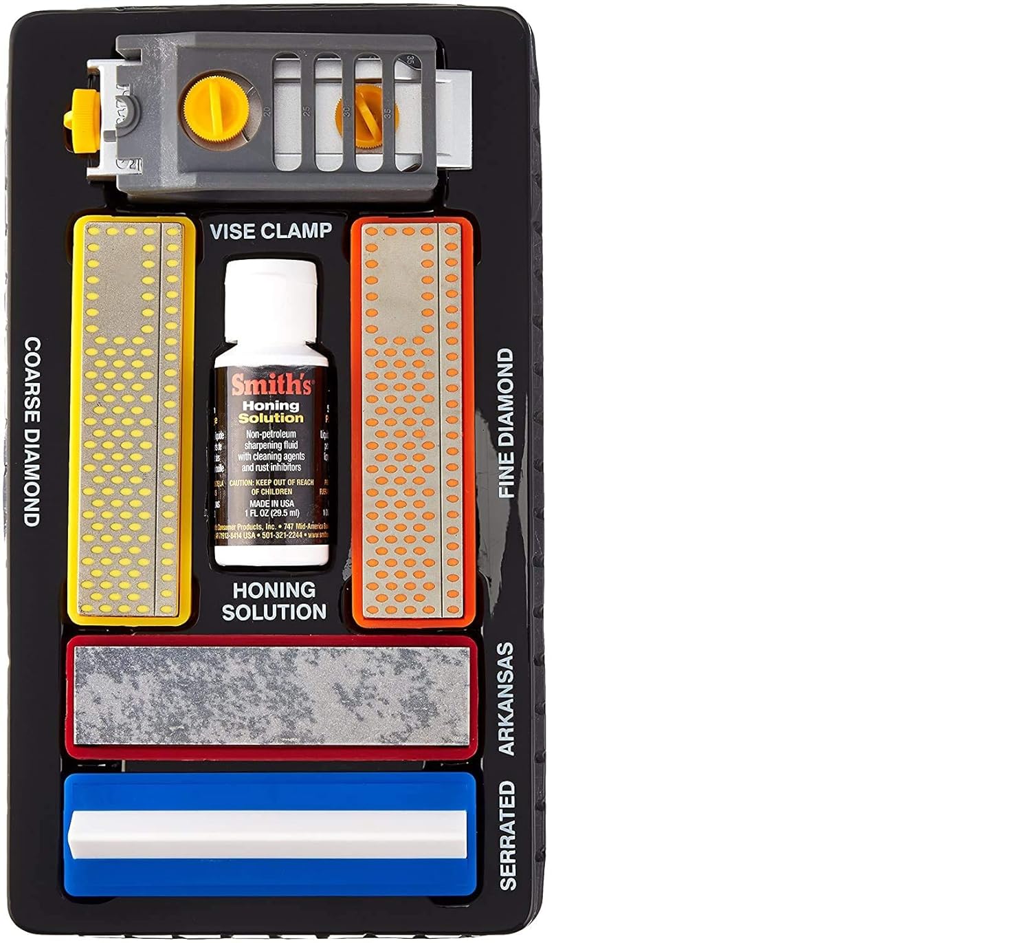 Knife Sharpening System with 3 Stones and Carrying Pouch F974