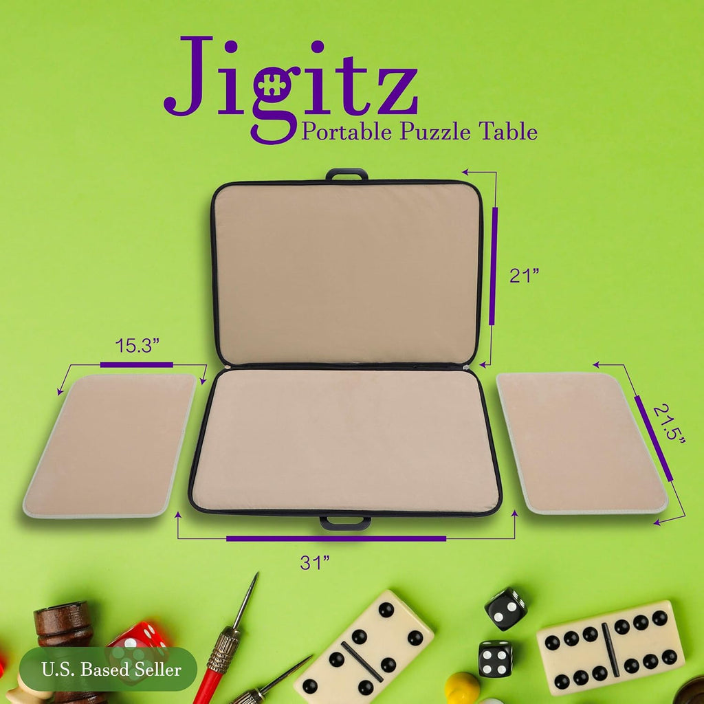 Portable Puzzle Table with Organizer Trays and Mat N491197