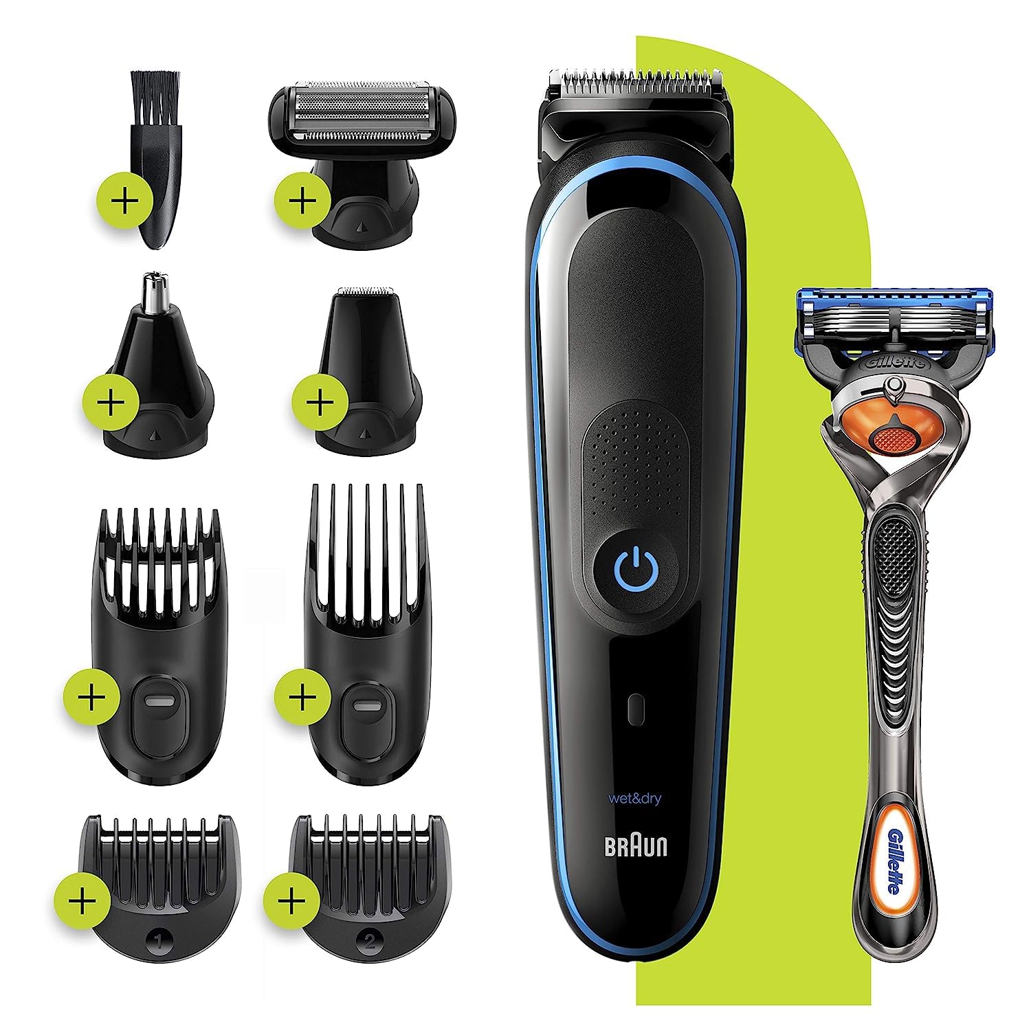 Hair Clippers for Men 9-in-1 Beard, Ear and Nose Trimmer, Grooming Kit Q41092