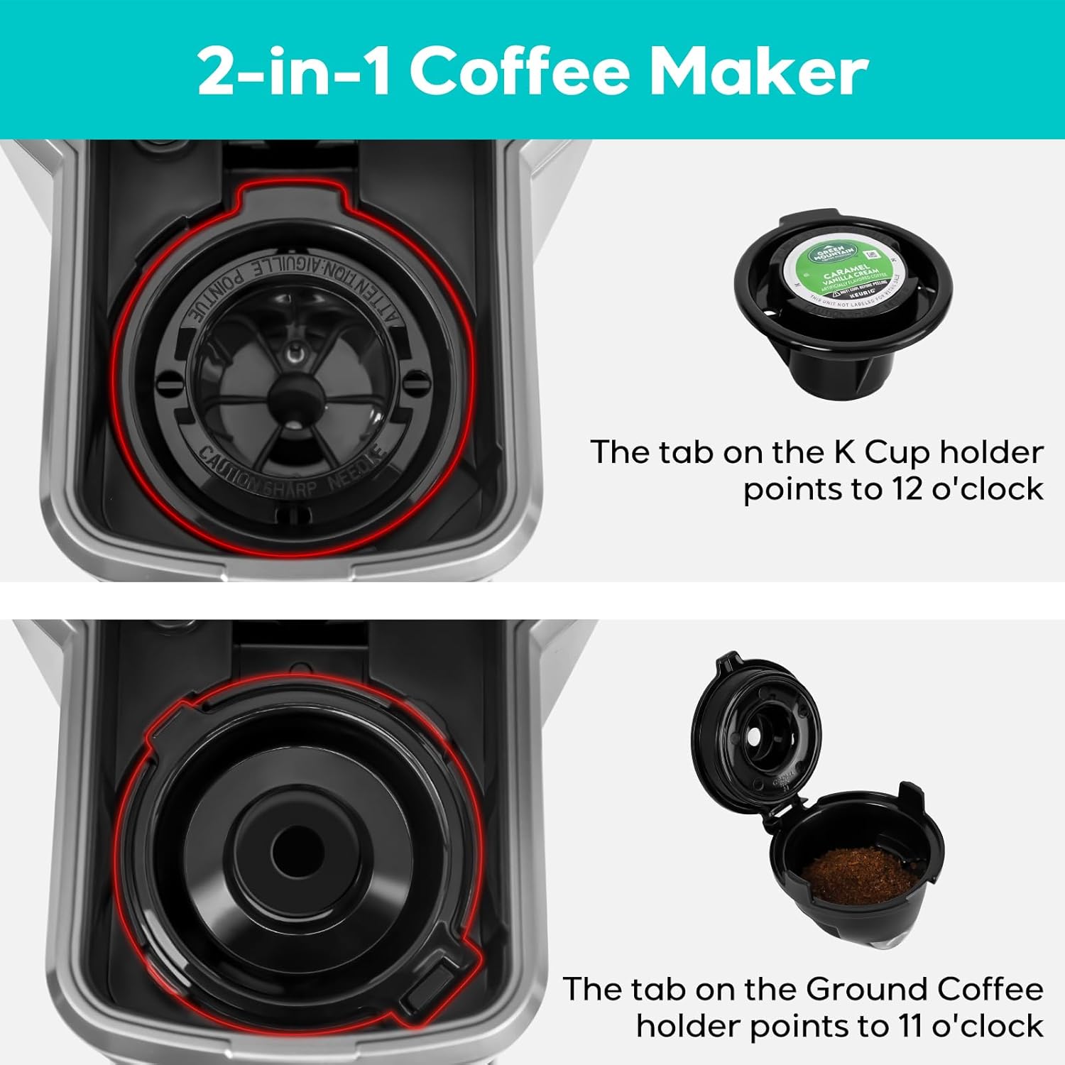 K Cup Coffee Maker, Stainless Steel, Compact Coffee Brewer N572832