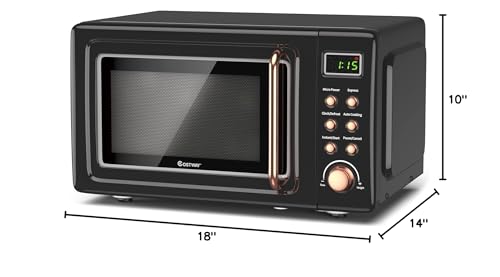 Retro Microwave Oven, 0.7 Cu.ft, 700-Watt, Countertop with Glass Turntable, Green E403353