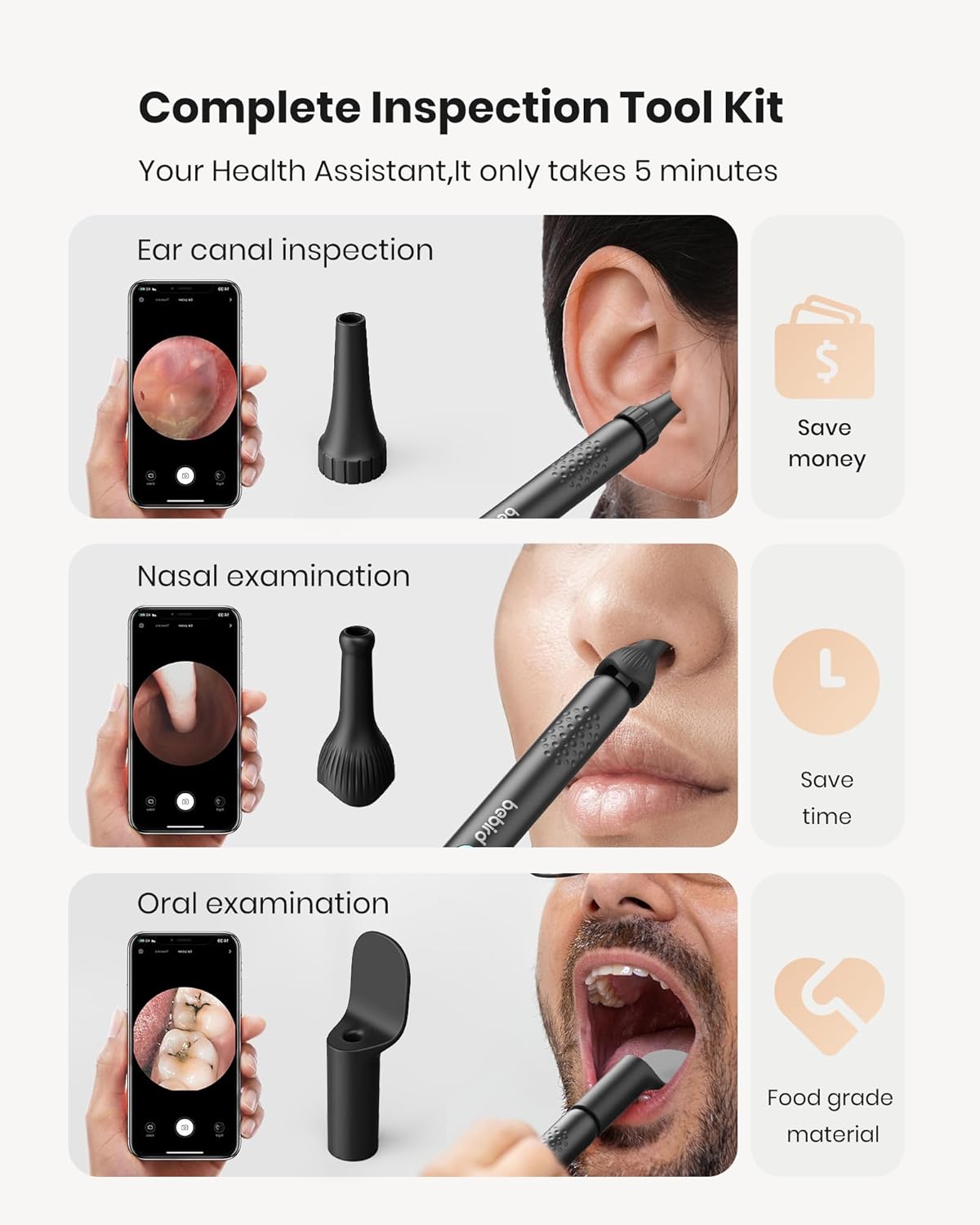 Ear Wax Removal Tool with 1080P Camera and 6 LED Light Y3307