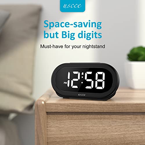 Small LED Digital Alarm Clock with Snooze and Adjustable Brightness F376390