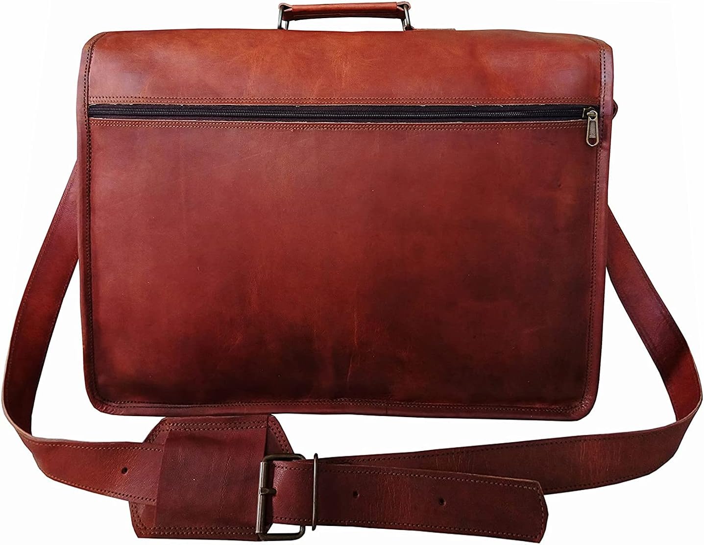 Vintage Leather Messenger Bag Laptop Briefcase Crossbody Q2855