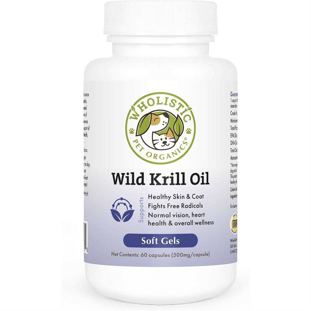 Wholistic Pet Organics Krill Oil Capsules Dog &amp; Cat Supplement - Pet Supplies online store