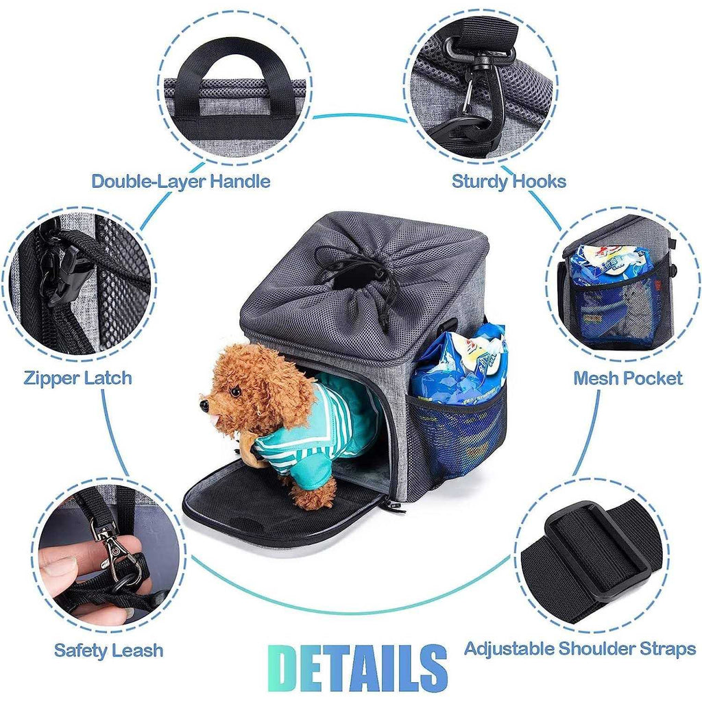 Dog Bike Basket Carrier Pet Bicycle Front Carrier Foldable Removable I8204