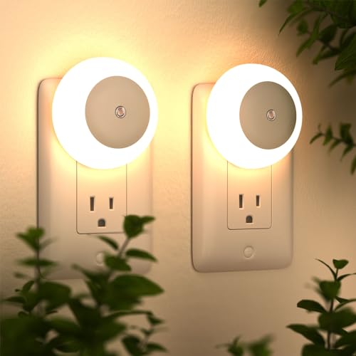 Night Light, Night Lights Plug into Wall, Dusk to Dawn Sensor, Amber Led Night Light 0.5W, 2 Pack Nightlight for Adults, Bedroom, Bathroom, Hallway, Kitchen
