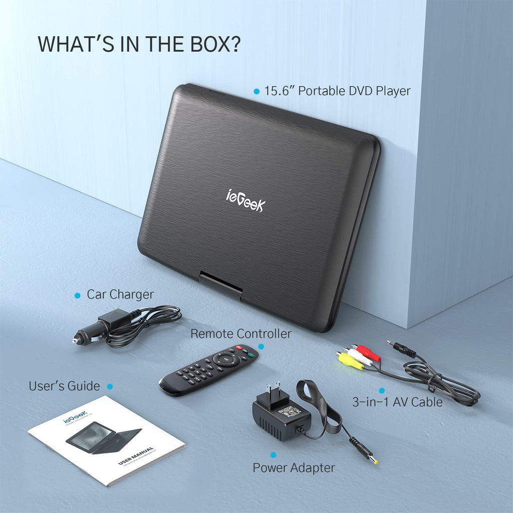 Portable DVD Player with 15.6" Swivel HD Screen P4382