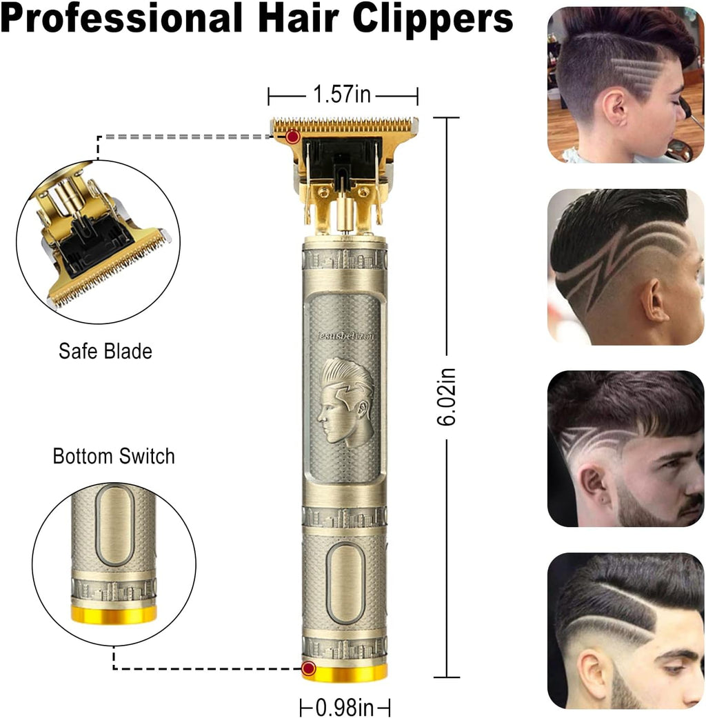 Cordless Hair & Beard Trimmer with 4 Guide Combs, Rechargeable T-Blade Edger S1367