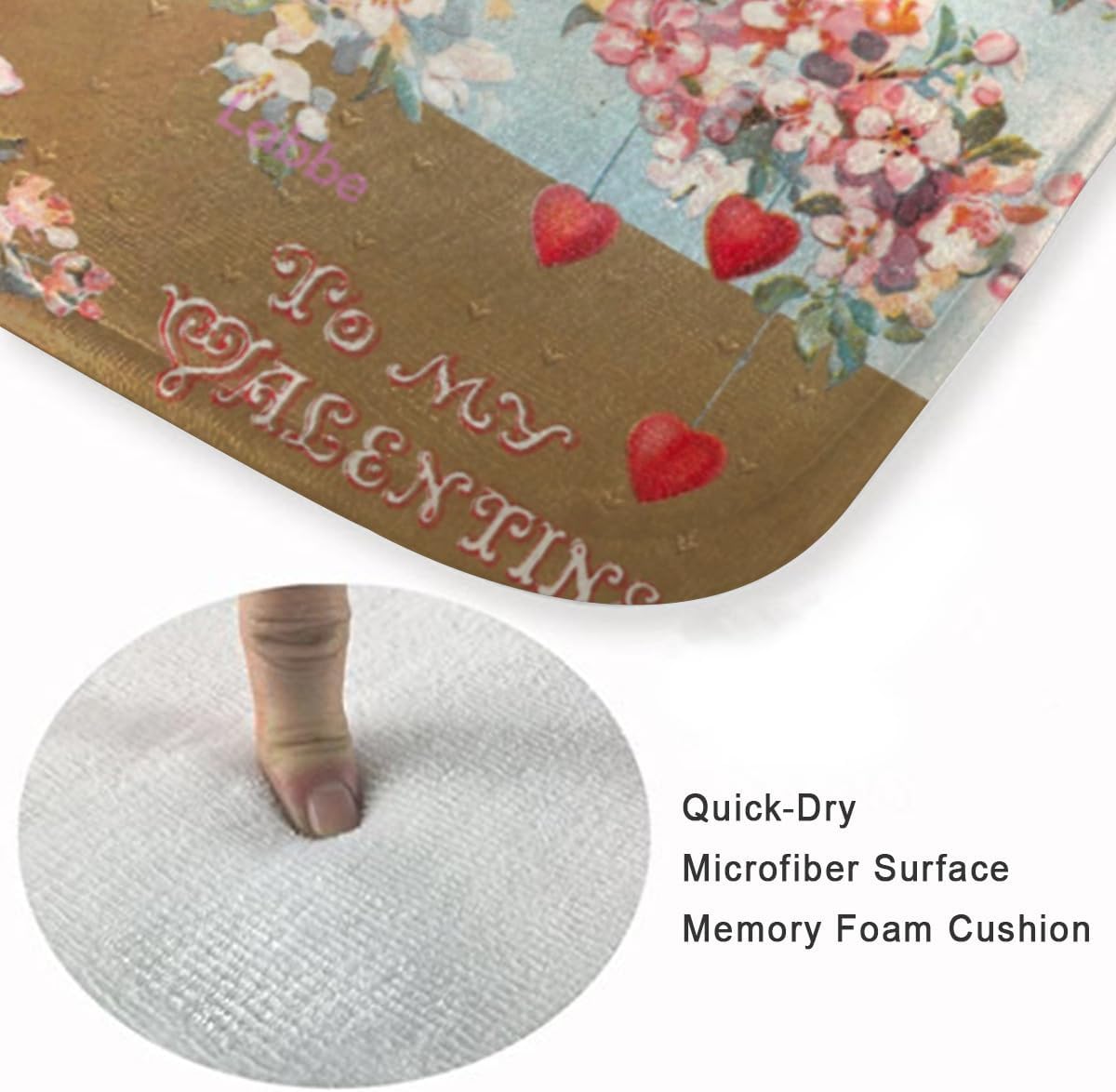 Valentine's Day Kitchen Floor Mat Indoor Entrance Rug 20x32 inch O51577