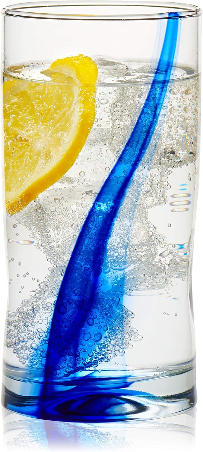 Libbey Impressions Tumbler Glasses, Set of 4 (Blue Ribbon)
