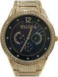Elgin BlackTone and Jet with Gold Band Men's Watch