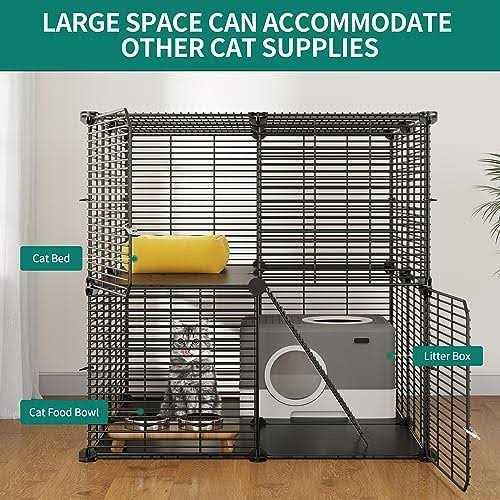 Cat Cage 2 Tier Indoor Pet Playpen Metal Kennel E580573