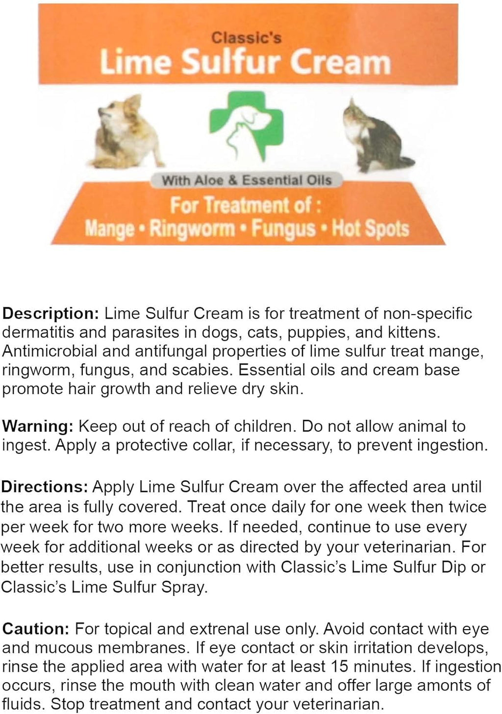 Lime Sulfur Dip Pet Skin Ointment for Itchy and Dry Skin F324