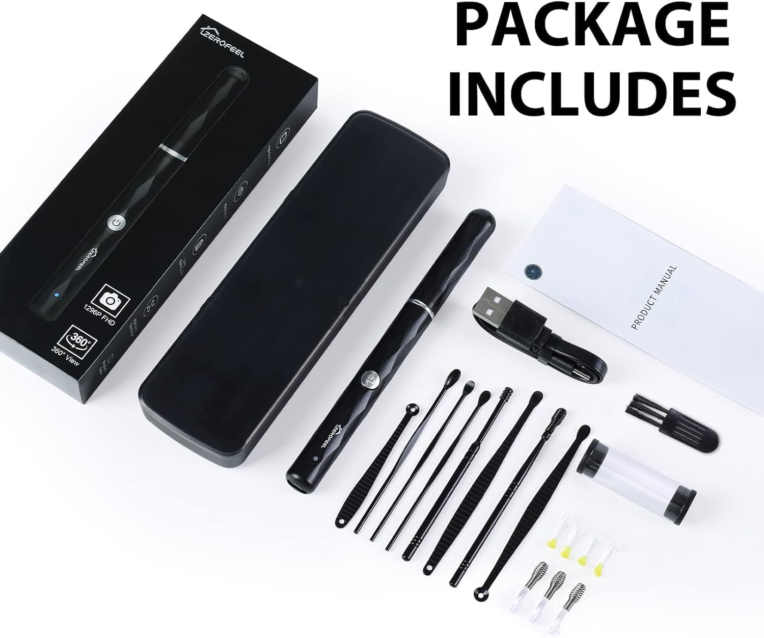 Ear Wax Removal Tool with 1296P Camera, 6 LED Lights and WiFi N8884
