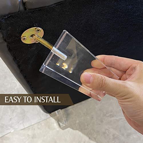 Acrylic Furniture Legs Pack of 4, 4 inch Square Y618