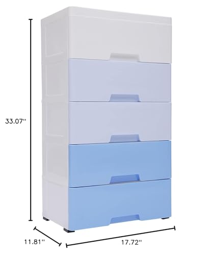 5-Drawer Storage Cabinet on Wheels for Bedroom O607888