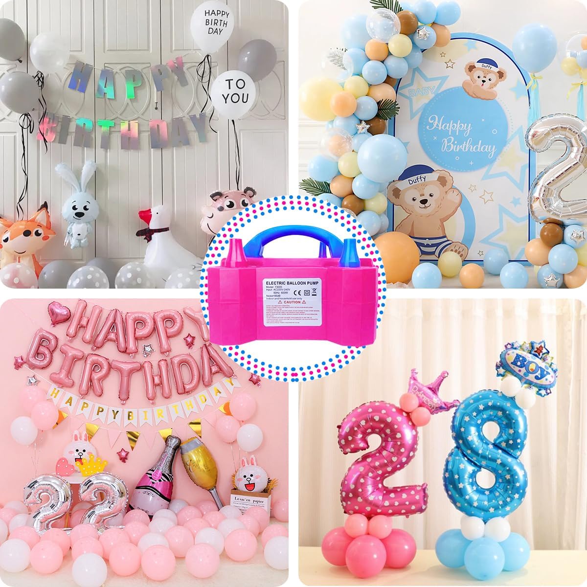 Portable Electric Balloon Pump with 2 Modes, Inflator for Party Decoration C170956