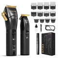 Professional Hair Clippers for Men- USB-C Rechargeable Barber Hair Trimmer & T-Blade Trimmer Combo with 5V-Boost Technology- Cordless Clippers- LED Display Black