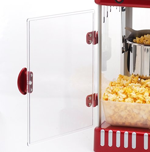 2.5 oz Tabletop Kettle Popcorn Popper Machine, Retro-Style, Red P825304