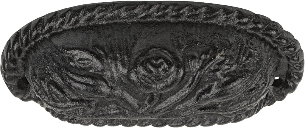 Cast Iron Drawer Bin Pull, 3 1/4" Centers, Antique Cabinet Cup Handle I51376