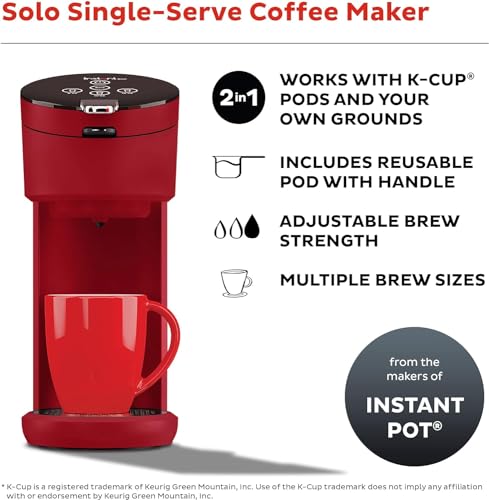 Single Serve Coffee Maker, K-Cup Pod Compatible, 40oz Water Reservoir, Black S251755