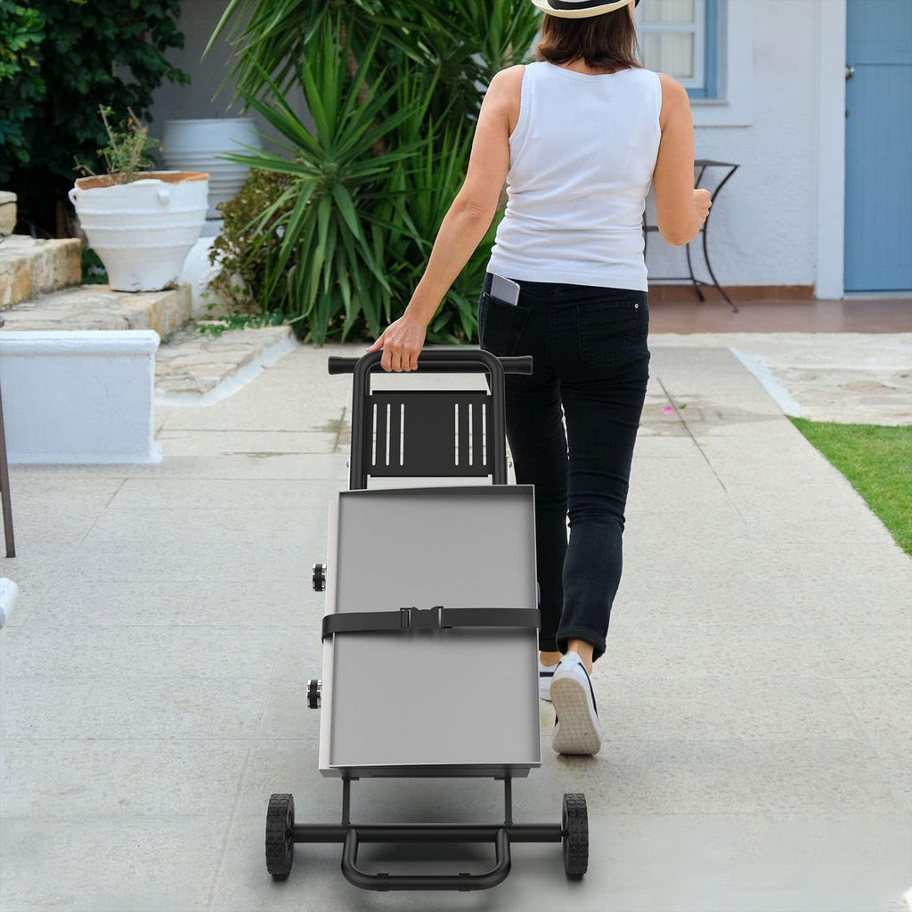 Portable Folding Grill Cart Stand with Side Shelf for 17 & 22 Inch Table Top Griddles C11809